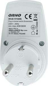Orno Ściemniacz z gniazdem sieciowym Schuko 2880 3
