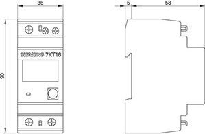 Siemens Cyfrowy wskaźnik panelowy mocy LCD 1-fazowy z wyjściem impulsowym MID Siemens 3558 2