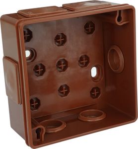 ViPlast 022-02 puszka n/t brązowa bez zacisków 6 wlotów 2 wkręty wym/zew 86x86x40 mm IP55 7908 5