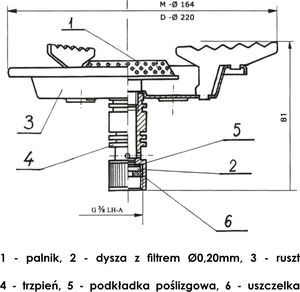 Bradas Turystyczna kuchenka GUCIO mała 165mm gazowa Bradas 9006 9011 2