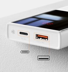 Powerbank Baseus Baseus Power Bank 10000 Mah Usb / Usb Typ C 22,5 W 5 A Quick Charge 3.0 Afc Fcp Biały (Ppmn-A02) 14