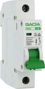GACIA Wyłącznik nadprądowy 1P C6A bezpiecznik 1 fazowy 9612 1