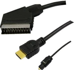 Kabel LogiLink Toslink - Toslink Scart - Scart HDMI - HDMI czarny (CHB002A) 1