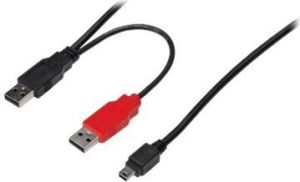 Kabel USB Digitus USB 2.0 Y-cable black (AK-300113-010-S) 1