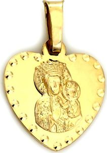 Lovrin Złoty medalik 585 serduszko z Matką Boską Częstochowską 1