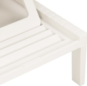 vidaXL Leżak z poduszką plastikowy biały 7