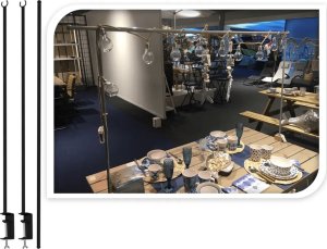 Mondex Stelaż do oświetlenia nad stół metalowy czarny 135-250cm 4