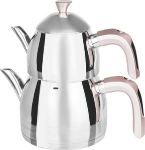 Gorgel Czajnik podwójny do parzenia tureckiej herbaty PREMIUM różowy 1,5 L 1