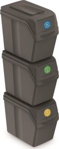 Kosz na śmieci Prosperplast Sortibox do segregacji 3 x 20L szary (CEN-68347) 1
