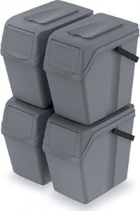 Kosz na śmieci Prosperplast Sortibox do segregacji 4 x 25L szary (ISWB25S4-405U) 1