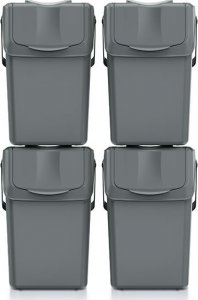 Kosz na śmieci Prosperplast Sortibox do segregacji 4 x 25L szary (ISWB25S4-405U) 2
