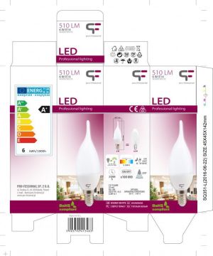 Pro-fessional LED 6W C37 flame E14 300K ciepły biały PRO-fessional 2