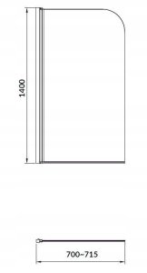 Parawan nawannowy Cersanit Parawan nawannowy Easy New 140x70cm szkło transparentne (S301-289) 7