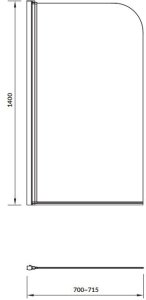 Parawan nawannowy Cersanit Parawan nawannowy Easy New 140x70cm szkło transparentne (S301-289) 9