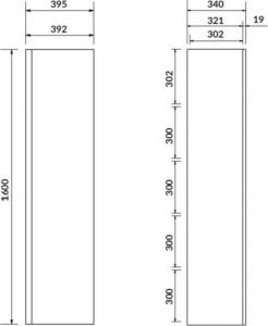 Cersanit Słupek Moduo 40x160cm biały (S590-020-DSM) 2