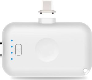 Powerbank Powerbank Magnetyczny 4w1 4x1200mAh + Stacja dokująca 8000mAh Wymienne końcówki ładowania (USB Typ C + Lightning + Micro USB) Magnetic Finger biały 3