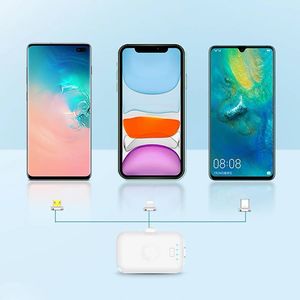 Powerbank Powerbank Magnetyczny 4w1 4x1200mAh + Stacja dokująca 8000mAh Wymienne końcówki ładowania (USB Typ C + Lightning + Micro USB) Magnetic Finger biały 4