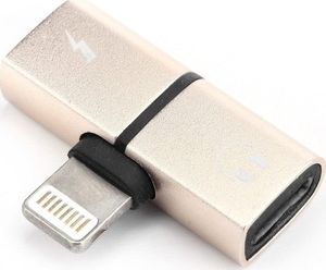 Adapter USB Partner Tele.com Lightning - Lightning x2 Złoty  (5901737927057) 1