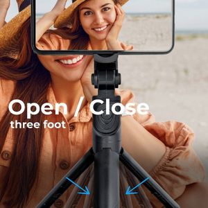 Selfie stick Partner Tele.com Zestaw / uchwyt selfie z pilotem na bluetooth triopod z lusterkiem czarny SSTR-11 2