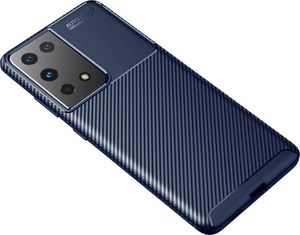 Etui SAMSUNG GALAXY S21 ULTRA Pancerne Shockproof Carbon Fiber niebieskie 2