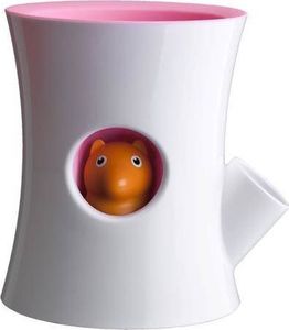 Qualy Doniczka z systemem nawadniającym Log&Squirrel biało-różowa 10075-WH-PK 3