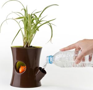 Qualy Doniczka z systemem nawadniającym Log&Squirrel biało-różowa 10075-WH-PK 4