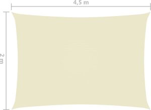 vidaXL Prostokątny żagiel ogrodowy, tkanina Oxford, 2x4,5 m, kremowy 6