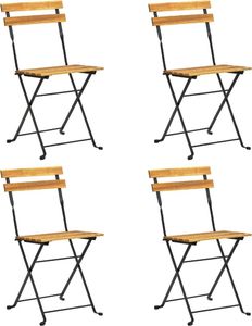 vidaXL Składane krzesła bistro, 4 szt., lite drewno akacjowe 1