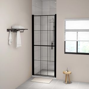 vidaXL Drzwi prysznicowe, hartowane szkło, 81 x 195 cm, czarne 1