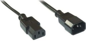 Kabel zasilający InLine 3pin IEC M/F, Czarny 2m (16632A) 1