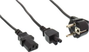 Kabel zasilający InLine Adapter "Y" Schuko - IEC C5/IEC C13 2m (16653D) 1