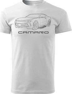 Topslang Koszulka motoryzacyjna z Chevrolet Camaro męska biała REGULAR S 1