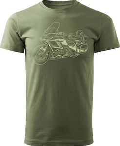 Topslang Koszulka motocyklowa z motocyklem na motor Honda Goldwing męska khaki REGULAR S 1