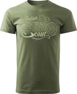 Topslang Koszulka motocyklowa z motocyklem na motor Indian Scout Bobber męska khaki REGULAR L 1