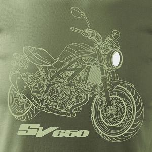 Topslang Koszulka motocyklowa z motocyklem na motor SUZUKI SV 650 męska khaki REGULAR XXL 2
