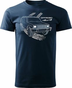 Topslang Koszulka z samochodem Jeep Grand Cherokee męska granatowa REGULAR S 1