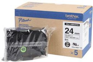 Brother HGEM951V5 5x 24mmx8m Czarna na srebrnym tle (HGEM951V5) 2