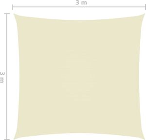 vidaXL Żagiel ogrodowy, tkanina Oxford, kwadratowy, 3x3 m, kremowy 6