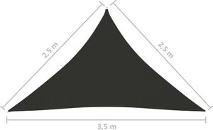 vidaXL Żagiel ogrodowy, tkanina Oxford, trójkątny, 2,5x2,5x3,5 m 6