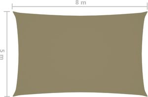 vidaXL Prostokątny żagiel ogrodowy, tkanina Oxford, 5x8 m, beżowy 6