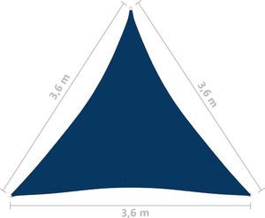 vidaXL Trójkątny żagiel ogrodowy, tkanina Oxford, 3,6x3,6x3,6 m 6