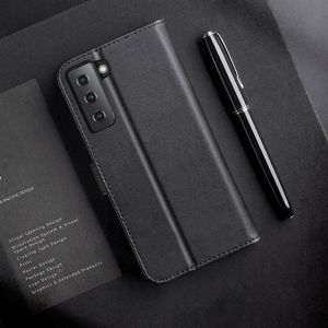 Dux Ducis Dux Ducis Hivo skórzane etui z klapką pokrowiec ze skóry naturalnej portfel na karty i dokumenty Samsung Galaxy S21+ 5G (S21 Plus 5G) czarny 12