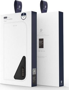 Dux Ducis Dux Ducis Hivo skórzane etui z klapką pokrowiec ze skóry naturalnej portfel na karty i dokumenty Samsung Galaxy S21+ 5G (S21 Plus 5G) czarny 5