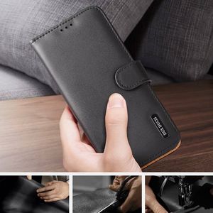 Dux Ducis Dux Ducis Hivo skórzane etui z klapką pokrowiec ze skóry naturalnej portfel na karty i dokumenty Samsung Galaxy S21+ 5G (S21 Plus 5G) czarny 10