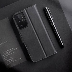 Dux Ducis Dux Ducis Hivo skórzane etui z klapką pokrowiec ze skóry naturalnej portfel na karty i dokumenty Samsung Galaxy S21 Ultra 5G czarny 12