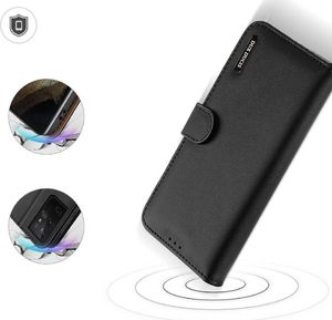 Dux Ducis Dux Ducis Hivo skórzane etui z klapką pokrowiec ze skóry naturalnej portfel na karty i dokumenty Samsung Galaxy S21 Ultra 5G czarny 3