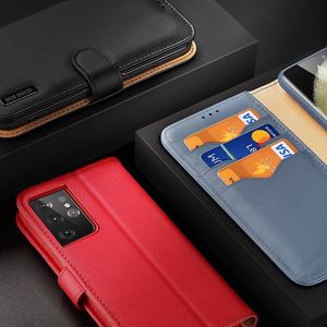 Dux Ducis Dux Ducis Hivo skórzane etui z klapką pokrowiec ze skóry naturalnej portfel na karty i dokumenty Samsung Galaxy S21 Ultra 5G czarny 9