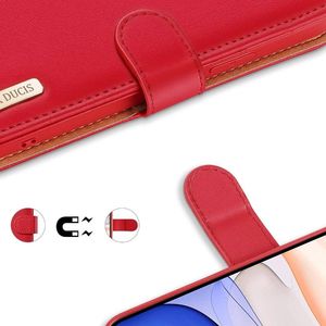 Dux Ducis Dux Ducis Hivo skórzane etui z klapką pokrowiec ze skóry naturalnej portfel na karty i dokumenty iPhone 11 czerwony 4
