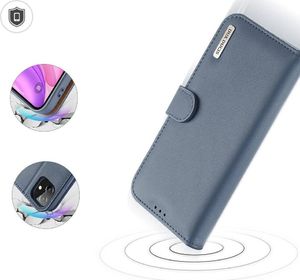 Dux Ducis Dux Ducis Hivo skórzane etui z klapką pokrowiec ze skóry naturalnej portfel na karty i dokumenty iPhone 11 niebieski 3