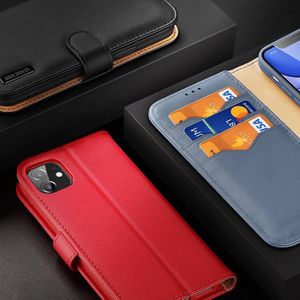 Dux Ducis Dux Ducis Hivo skórzane etui z klapką pokrowiec ze skóry naturalnej portfel na karty i dokumenty iPhone 11 niebieski 9